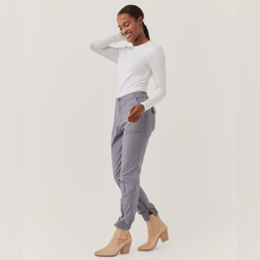 Pact Woven Twill Utility Joggers in Granite